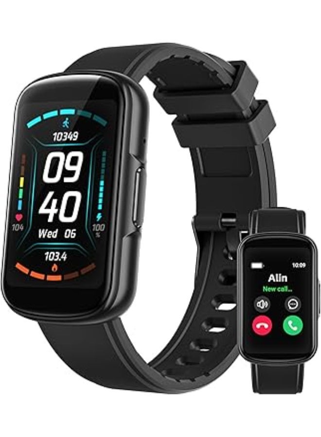 Parsonver Fitness Watch for Men Women Answer/Make Calls, 1.57" HD Screen Smart Watch with 24/7 Heart Rate, Sleep Monitor, IP68 Waterproof Activity Tracker with 110+ Sports, Pedometer, Calories, Black - Image 1